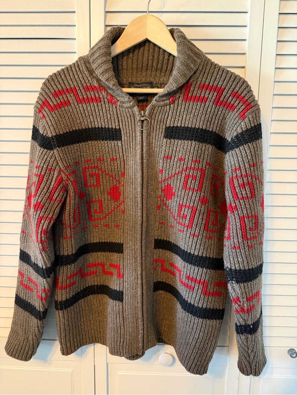 Pendleton Westerly Zip-Up Wool Sweater